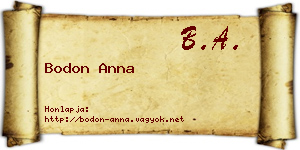Bodon Anna névjegykártya