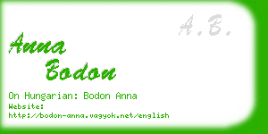 anna bodon business card